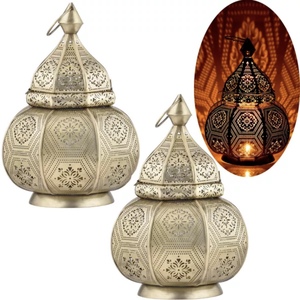 Lanterne porte-bougie marocaine moderne en fer forgé, faite à la main, populaire et très vendue, décorations de table pour la maison Ramadan 2026 - Product Image 2