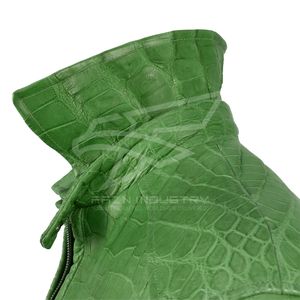 Veste en cuir de crocodile pour hommes faite à la main personnalisée, élégante à manches longues avec col montant, pour vestes pour hommes - Product Image 5