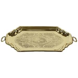 Bandeja de Servicio de Metal con Acabado Dorado y Cristal, Decoración de Mesa para Bodas y Fiestas, Vajilla, Bandeja de Servicio de Alimentos, Estilo Único - Product Image 4