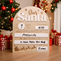 Lettre du Père Noël pour la veille de Noël des enfants |   Panneau « Cher Père Noël », accessoire photo de Noël pour enfants