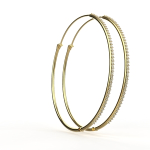 เครื่องประดับ avarta ทอง18K & ได้รับการรับรองต่างหูเพชรห่วงยาวสำหรับเด็กผู้หญิงและผู้หญิง - Product Image 1