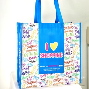 Wholesale Cheap Laminated Recycle Reusable Supermarket Grocery PP Non-woven Fabric Letter Pattern Small Size Tote Shopping <b>Bags</b> - Product Image 1