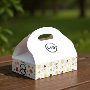 Personalized White Cardboard Candy <b>Box</b> with Handle 32.8x22.5x7 Cm Glossy Lamination for <b>Cake</b> <b>Gifting</b> - Product Image 3