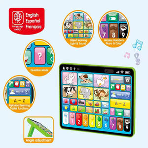 แท็บเล็ตการศึกษาสำหรับเด็กแบบกำหนดเอง ของเล่นเครื่องเรียนรู้ระบบสัมผัสพร้อมเสียง ฟังก์ชัน<span class=keywords><strong>สอน</strong></span><span class=keywords><strong>ภาษา</strong></span>อังกฤษอัจฉริยะ วัสดุพลาสติกอัลคาไลน์ - Product Image 4