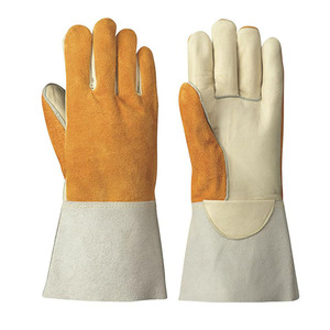 Venta al por mayor de secado rápido bajo precio guantes de soldadura por encargo guantes de trabajo de invierno con guantes de soldadura de cuero Partido de vaca - Product Image 1