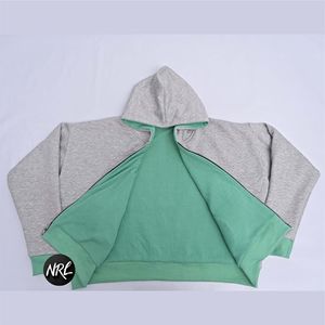 เสื้อมีฮู้ดแบบสวมศีรษะมีซิปผ้าคอตตอน100% เสื้อกันหนาวสไตล์สตรีทมีฮู้ดขนาดพิเศษปรับแต่งได้ - Product Image 6