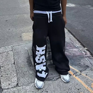 <b>Top</b> Manufacturer's Best Men's Casual <b>Distressed</b> Embroidery Sweatpants Mid-Waist Straight Pattern Lightweight 100% Cotton - Product Image 2