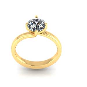 925 plata esterlina redonda Moissanite piedra preciosa mujeres compromiso sola piedra banda boda Moissanite anillo para mujer - Product Image 1