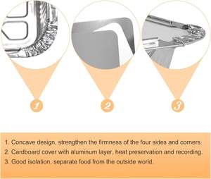 Aluminum <b>Foil</b> Packaging Takeaway Salad Lunch Box Portable Aluminum <b>Foil</b> Baking Aluminum <b>Foil</b> Dining Box With Lid 250 to 1200Ml - Product Image 2