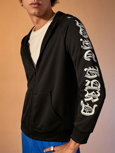 Sweat-shirt à capuche zippé pour homme, hiver, avec design imprimé numérique personnalisé, 100% coton molletonné, confortable - Product Image 3