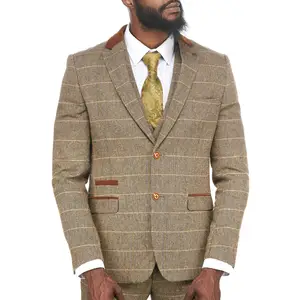 Giacca Kilt Argyle in Tweed verde Lovat stile tradizionale all'ingrosso per uomo giacca in Tweed con Design personalizzato da uomo di nuova moda