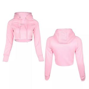 Sudadera con capucha corta personalizada de alta calidad para mujer, ropa forrada transpirable para otoño, venta al por mayor, Sudadera con capucha fabricada de baja tasa - Product Image 1