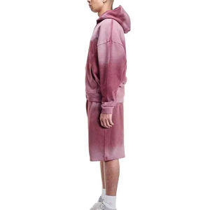 Jogger <b>Short</b> Set 2 Piece Cotton Sweat Suits Streetwear Tracksuit Zip up Hoodie and <b>Men</b> Cotton <b>Shorts</b> Sets Customized OEM - Product Image 4