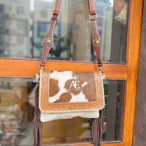 Nuevo pelo occidental hecho a mano Real en piel oculta, bolsos de cuero con flecos marrones, bolsos cruzados informales de tamaño Ideal para mujer con estilo - Product Image 1