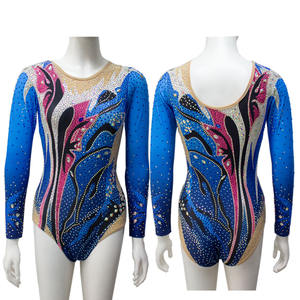 Justaucorps de gymnastique à manches longues en polyester respirant de haute qualité pour adultes, vêtements de danse pour l'entraînement, vente en gros - Product Image 2