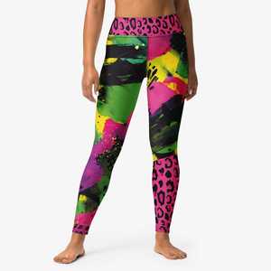 Vente en gros de leggings imprimés pour femmes pantalons de yoga taille haute coupe ajustée séchage rapide confortable extensible tenue d'entraînement d'entraînement de gymnastique - Product Image 5