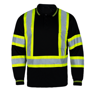 Camisetas Polo de Alta Visibilidad Personalizadas para Hombre, 100% Poliéster, Manga Larga, Uniforme de Trabajo, Franjas Reflectantes de Doble Tono, Camisa de Seguridad - Product Image 1