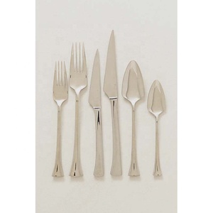 Portable réutilisable et lavable martelé Handel couteau fourchette cuillère à café couverts en acier inoxydable moderne plaqué argent ensemble de couverts - Product Image 3