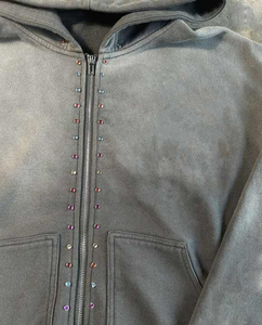 เสื้อฮู้ดผู้ชายแบบมีกรดซัก & เทคนิคพลอยเทียมเสื้อฮู้ดใส่สบาย - Product Image 2