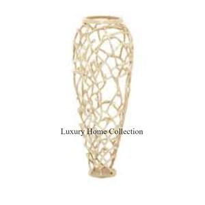 Fantaisie Cristal Perlé Incroyable Style Vase Longue Forme Or Couleur Cadre Fleur Stand Et Titulaire Avec Forme Ronde Base Or Ombre - Product Image 3