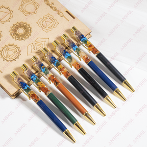 Best Buy Bulk Quantity AAA Grade Fashion Trend Crystal <b>Crafts</b> Metal Gemstones Premium 14mm 7Chakra Crystal Healing Aura Pens - Product Image 4