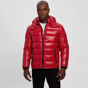 Parka de Invierno Acolchada con Plumas de Burbuja, Gruesa, Cálida, con Capucha Desmontable, Personalizada, para Hombre - Product Image 2