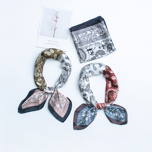 Fleur carré Hijab écharpe nouvelle écharpe imprimée foulard en soie simulé tour de cou pour hommes et femmes cheveux avec 4 saisons - Product Image 6