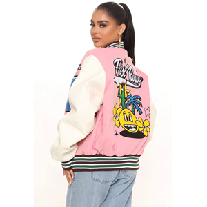 <b>Women's</b> New Professional Crop Top Varsity <b>Jacket</b> New Fashionable <b>Short</b> Coat With Cotton Filling Custom Size Color <b>Jackets</b> - Product Image 2