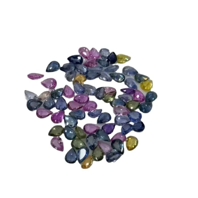 Natürliche Saphire von aus gezeichneter Qualität Heiße, vibrierende Farben Loose Pear Cut Saphire beheizter mehrfarbiger Stein