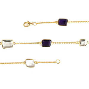 Vente en gros Collier ras du cou fin en cristal et améthyste - Product Image 3