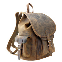 Trendy Özel Tasarım Unisex Hakiki Deri RFID Fermuarlı 30-40L Panelli Vintage Günlük Sırt Çantası Organik Pamuklu Astar Reçine Fileli Yüksek Kaliteli