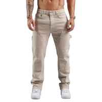 Pantalon en jean pour homme, nouvelle conception respirante de qualité supérieure, tissu denim décontracté kaki, double genouillère, personnalisable