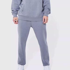 Ensemble de survêtement sportif décontracté en coton respirant pour homme, deux pièces, sweat à capuche et pantalon de jogging, logo personnalisé, grande taille, vêtements de fitness d'hiver - Product Image 3