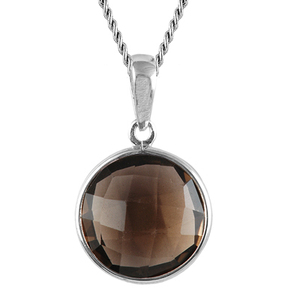 Fabricant en gros pendentif en quartz fumé en argent sterling S925 bijoux classiques exquis avec pendentifs à breloque en pierres précieuses - Product Image 6
