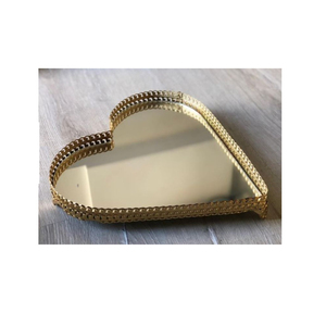 <b>Heart</b> <b>Shape</b> Table Decor Tray Home Hotel Organizer Decorative Tray Deluxe Quality Metal Tray in Reasonable Price - Product Image 1
