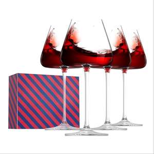 Verres à vin rouge faits à la main écologiques personnalisés en gros, gobelet en cristal, verre ballon, long pied, transparent, verrerie moderne, Pinot - Product Image 1