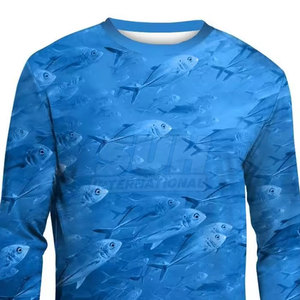เสื้อตกปลาผู้ชายแบบสวมหัว แห้งเร็ว ระบายอากาศดี UPF 50+ ไซส์ใหญ่ คุณภาพสูง บริการ OEM รับทำโลโก้ตามสั่ง 100% - Product Image 5