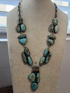 Ensemble collier et boucles d'oreilles numéro 8 en argent sterling turquoise - Product Image 3