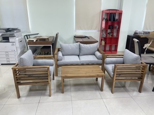 Sofá de teca convertible de lujo y chaise para todo tipo de clima, juego de patio de madera maciza para sala de estar, muebles plegables - Product Image 4