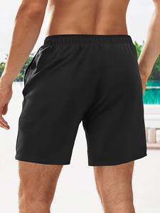 Shorts en maille respirante à séchage rapide, couleur unie, confortables, avec logo frontal, anti-UV, pour hommes, vêtements de sport décontractés, faible MOQ, prix abordable - Product Image 2