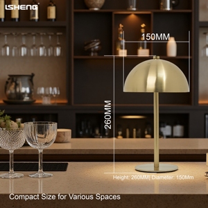 Lampe de bureau LED moderne en fer personnalisée, lampe de chevet à tige fine en forme de champignon, lampe de table sans fil à commande tactile alimentée par batterie - Product Image 3