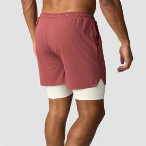2. Pantalones cortos atléticos para hombre de alto rendimiento: Diseño de doble capa con soporte de compresión incorporado para correr y gimnasio - Product Image 3