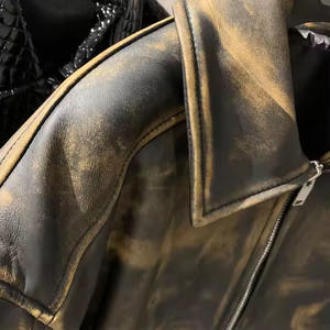 Chaqueta de Cuero para Hombre, Diseño Personalizado, Estilo Único, Tendencia de Invierno, para Uso en Exteriores, en Color Sólido - Product Image 4