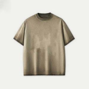 Camiseta de algodón 100% de lujo para hombre, camisetas lavadas con ácido de gran tamaño con logotipo Vintage en blanco de alta calidad, camiseta personalizada desteñida para hombre - Product Image 3