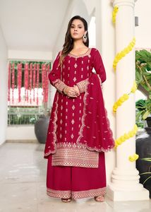 Vêtements Ethniques Vichitra Soie Avec Miroir Travail Broderie Salwar Costume Femme Mode Fabricant Et Fournisseur De Surat - Product Image 5