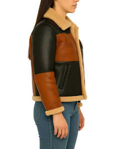 Blouson en cuir B3 Bomber avec doublure en fourrure de mouton pour homme - Imperméable, réversible, coupe-vent, mode moto d'hiver - Product Image 4