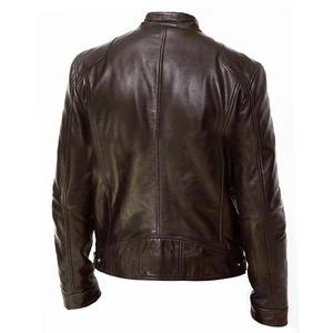 Custom American <b>Men's</b> Leather <b>Jacket</b> Punk Teenager's Collar Plain Dye <b>Canvas</b> for Foreign Trade Product <b>jacket</b> for <b>men</b> - Product Image 4