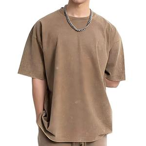 เซ็ต2ชิ้นสำหรับฤดูร้อนของผู้ชายชุดเสื้อยืดและเสื้อยืดซักกรดแบบวินเทจและกางเกงขาสั้นสำหรับผู้ชาย - Product Image 2