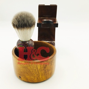 New Barber Hair Cutting <b>Shaving</b> Brush Wood Handle Stand Barber Wooden <b>Shaving</b> Set with Bowl Brush <b>shaving</b> <b>Kit</b> Stand - Product Image 2