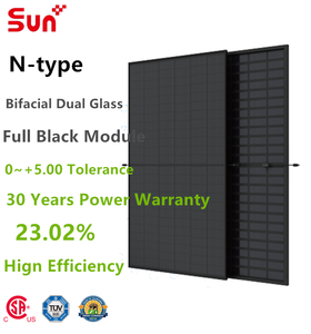 SUNPLUS N-type HJT 445W Panel solar de vidrio doble bifacial negro completo de alta eficiencia para CSA para almacén de EE. UU. - Product Image 2